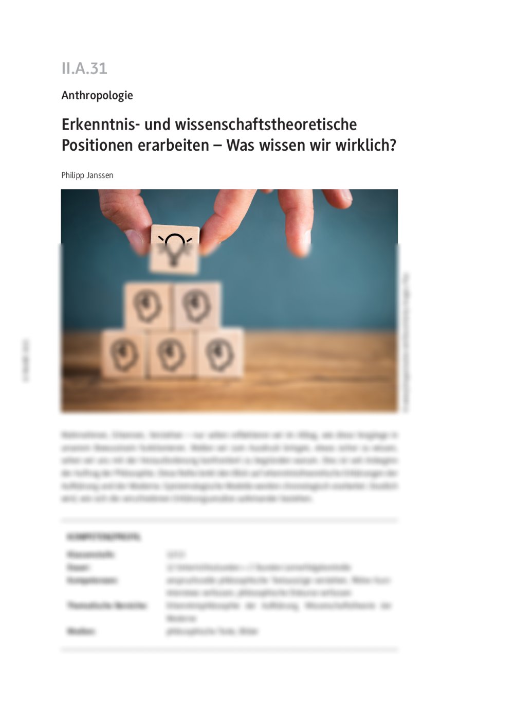 Erkenntnis- und wissenschaftstheoretische Positionen erarbeiten - - Seite 1