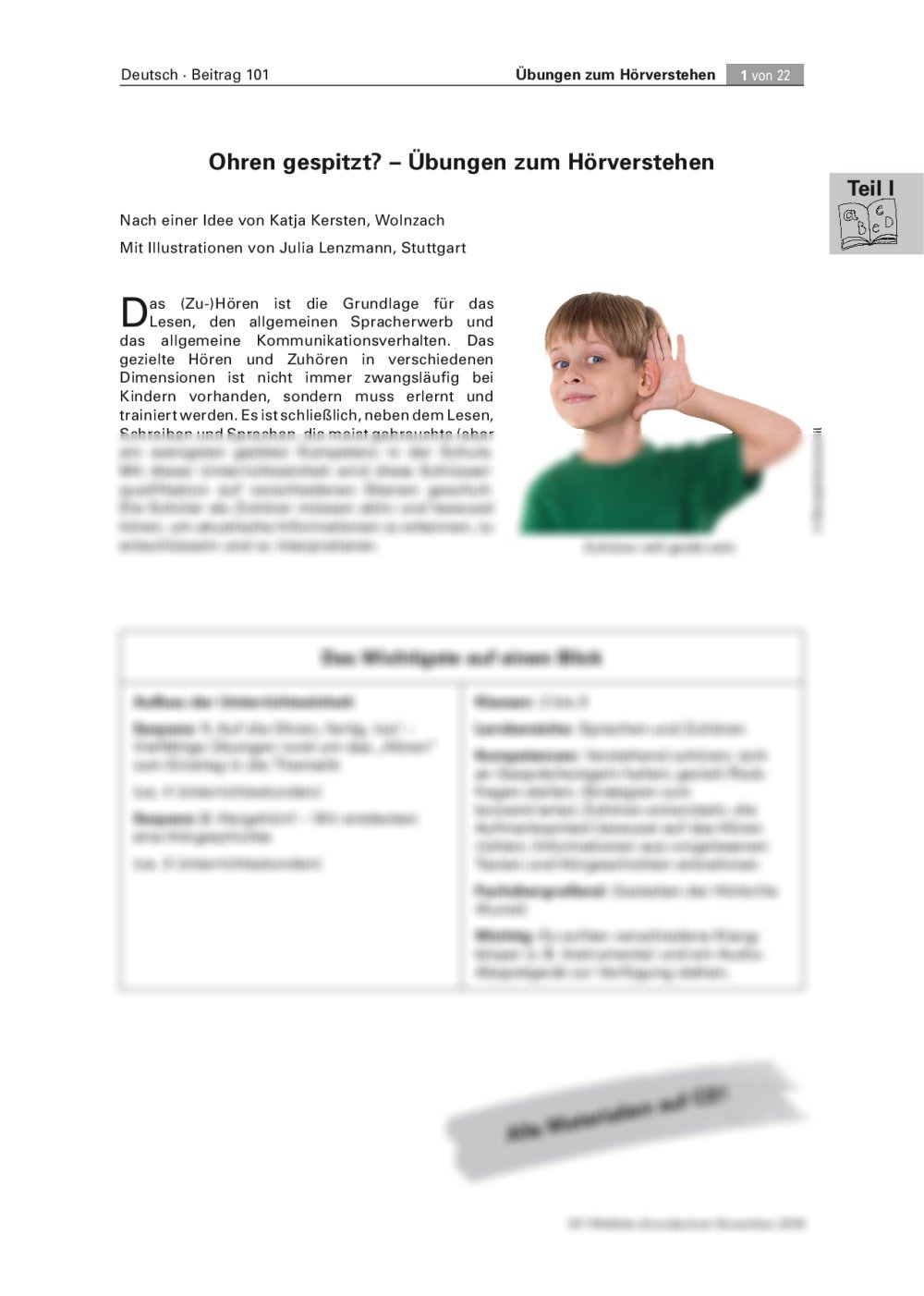 Übungen zum Hörverstehen - Seite 1