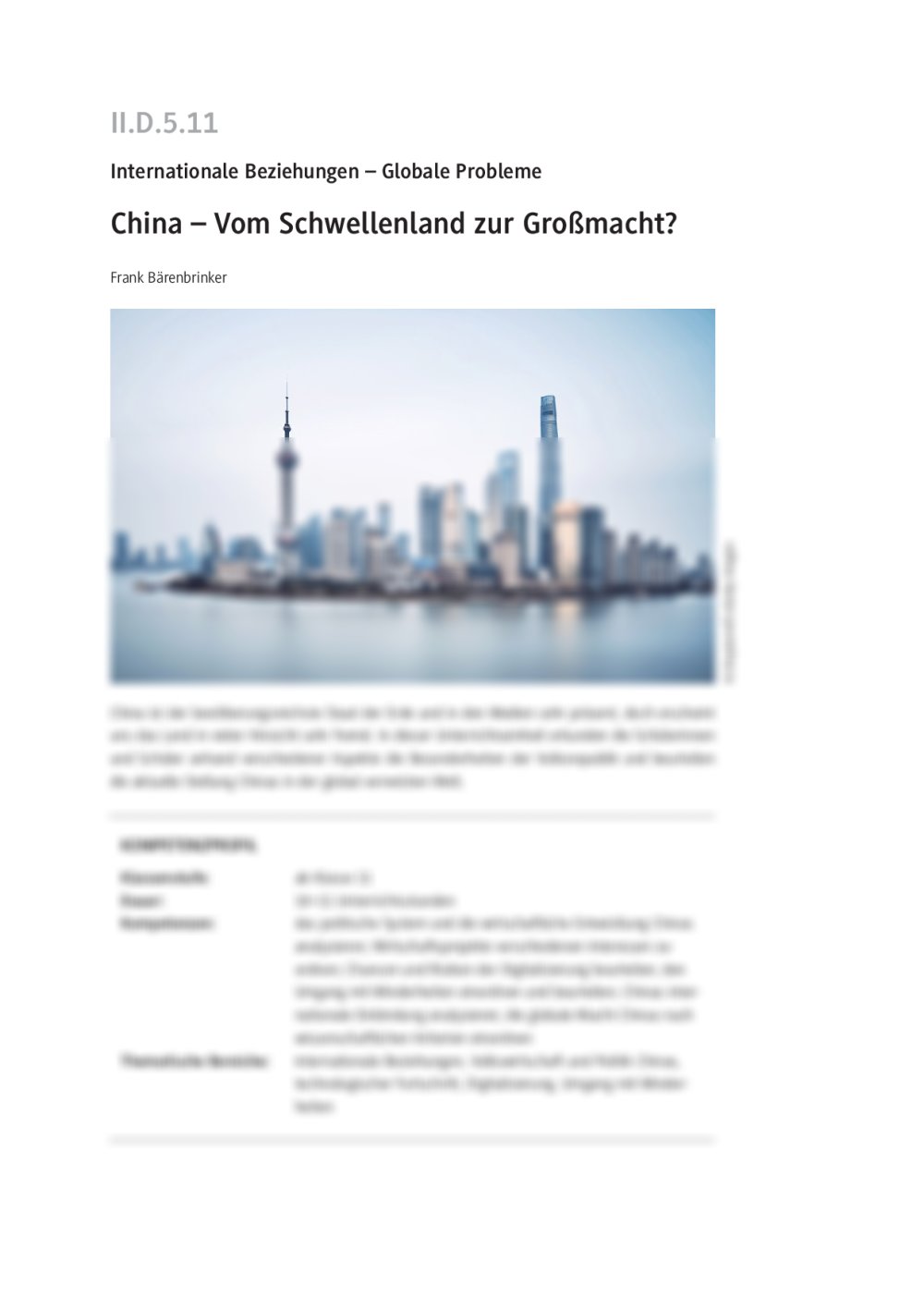 China – Vom Schwellenland zur Großmacht? - Seite 1