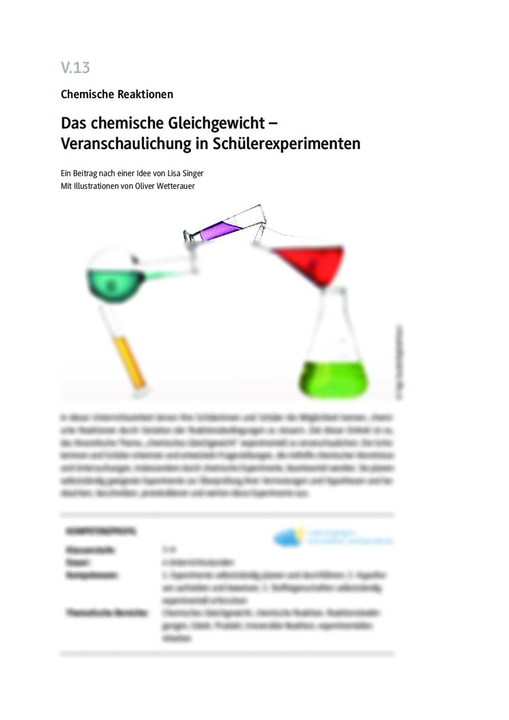 Das chemische Gleichgewicht - Seite 1