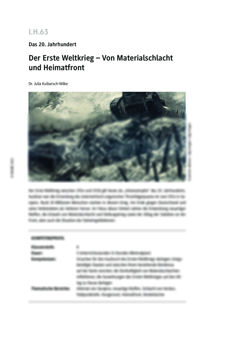 Der Erste Weltkrieg - Seite 1