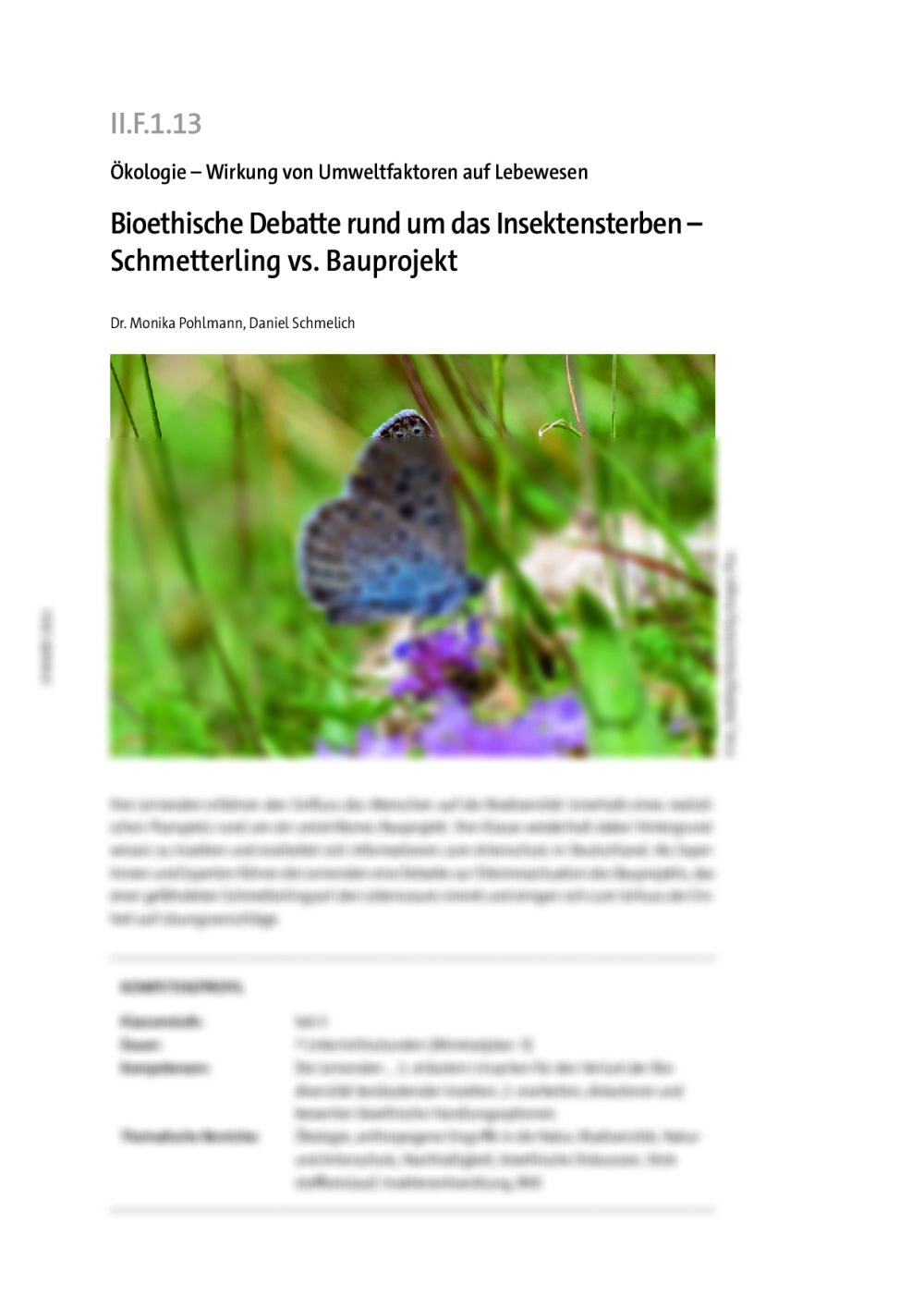 Bioethische Debatte rund um das Insektensterben - Seite 1