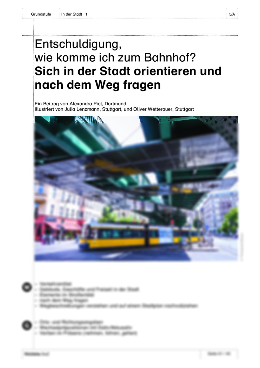 Sich in der Stadt orientieren und nach dem Weg fragen - Seite 1