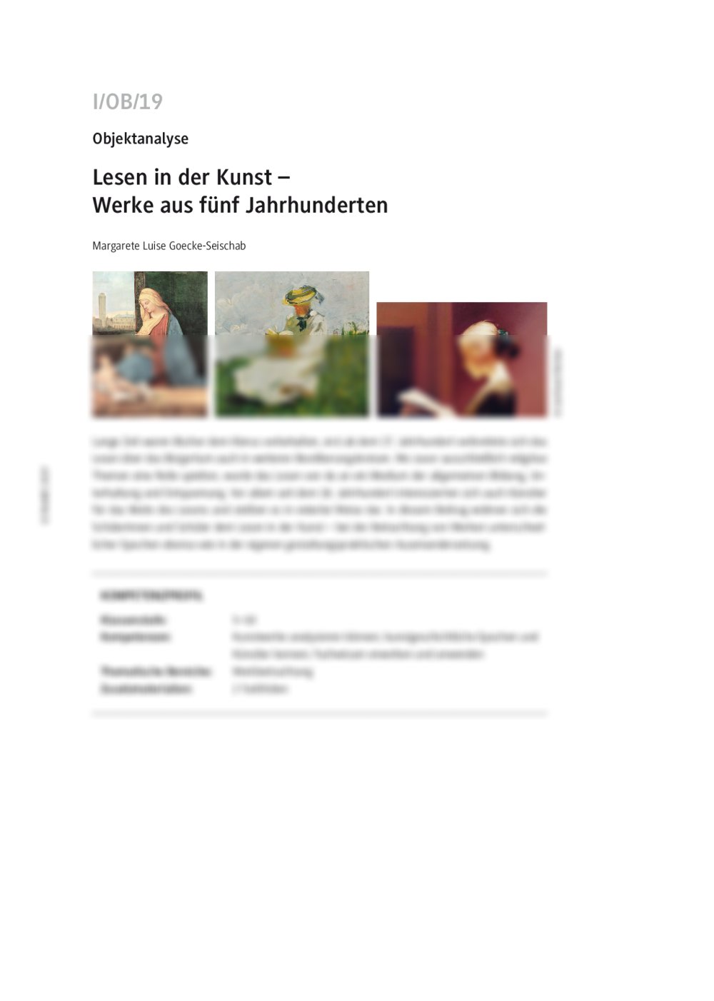 Lesen in der Kunst - Seite 1