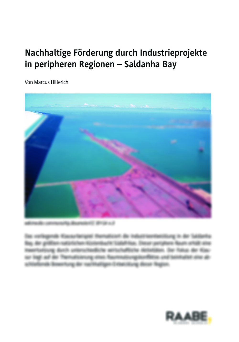 Nachhaltige Förderung durch Industrieprojekte in peripheren Regionen - Seite 1