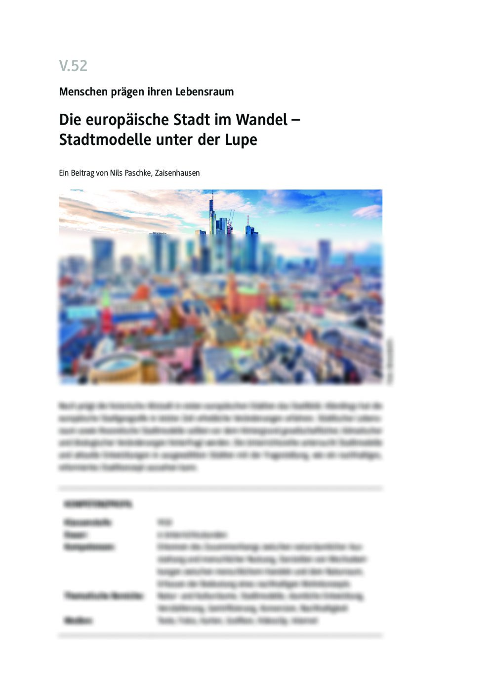 Die europäische Stadt im Wandel - Seite 1