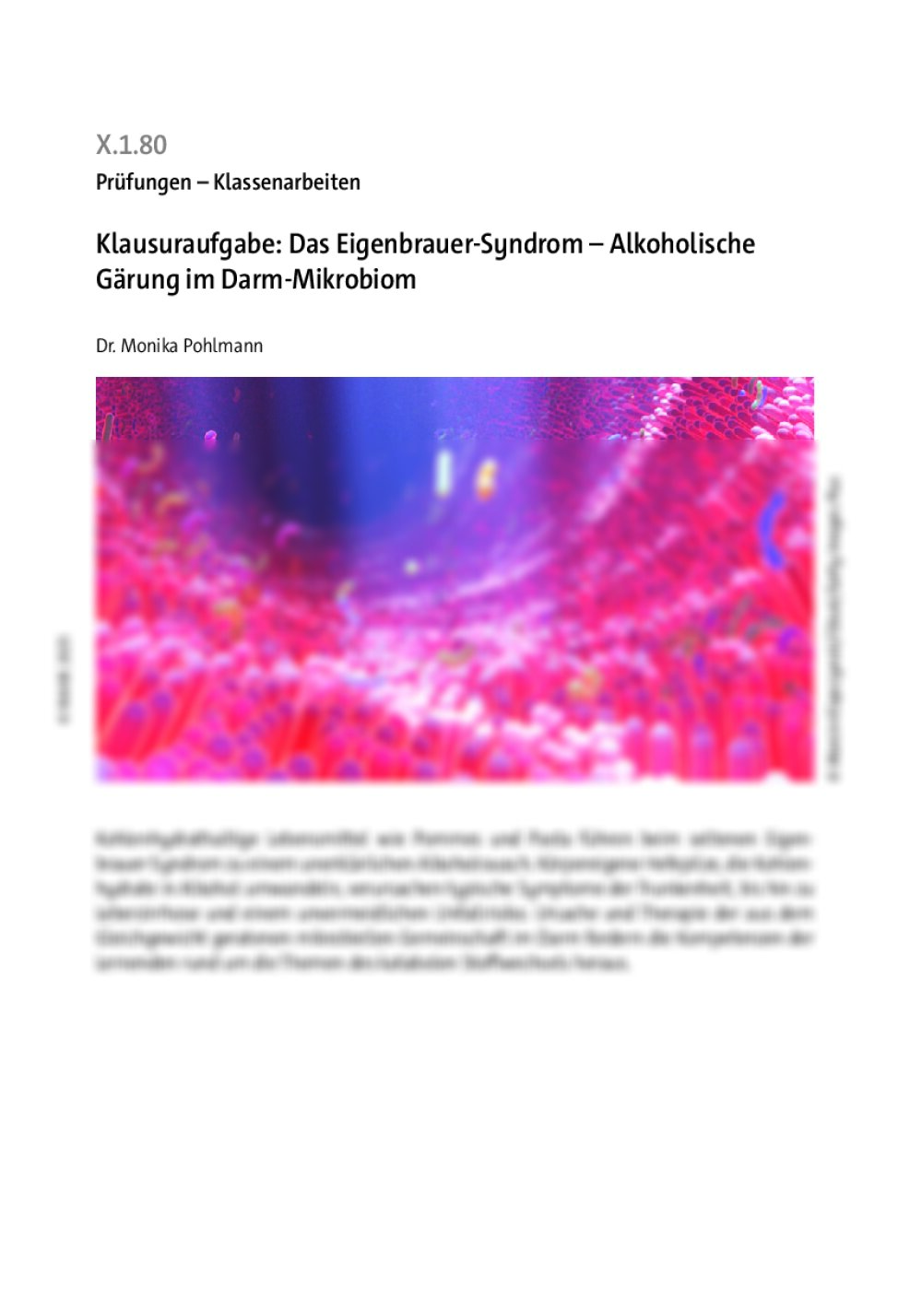 Klausuraufgabe: Das Eigenbrauer-Syndrom - Seite 1