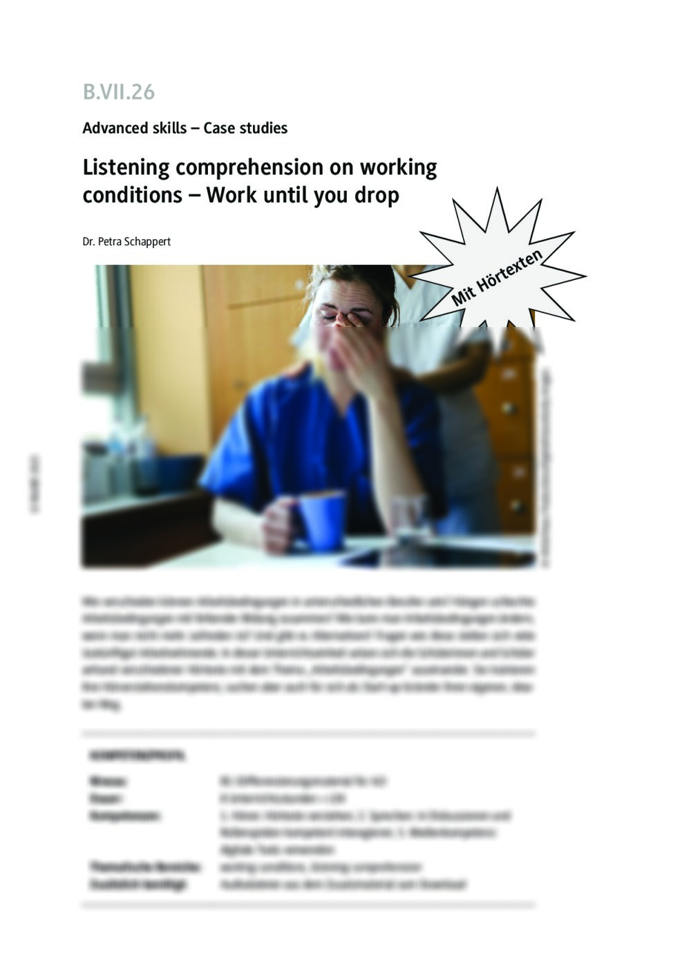 Listening comprehension on working conditions - Seite 1