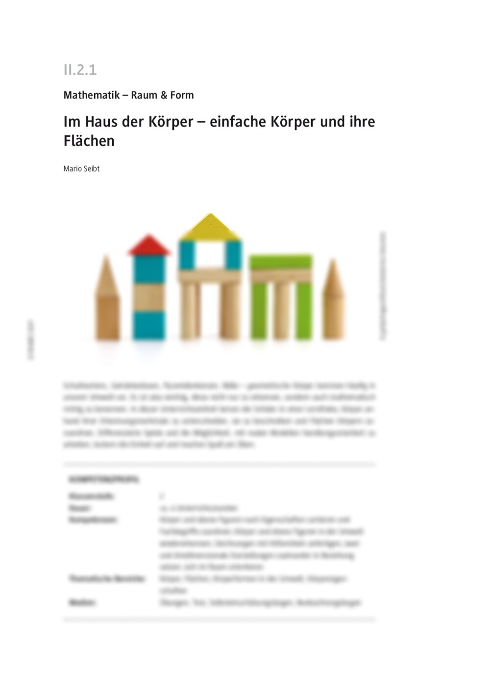 Einfache Körper und ihre Flächen - Seite 1