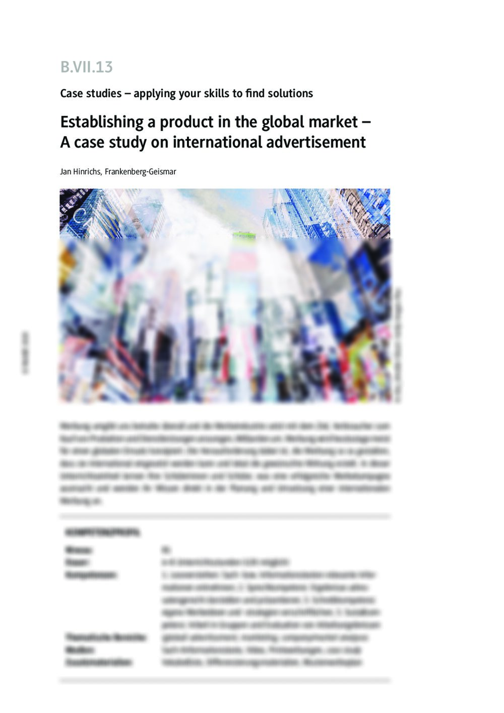 Establishing a product in the global market - Seite 1