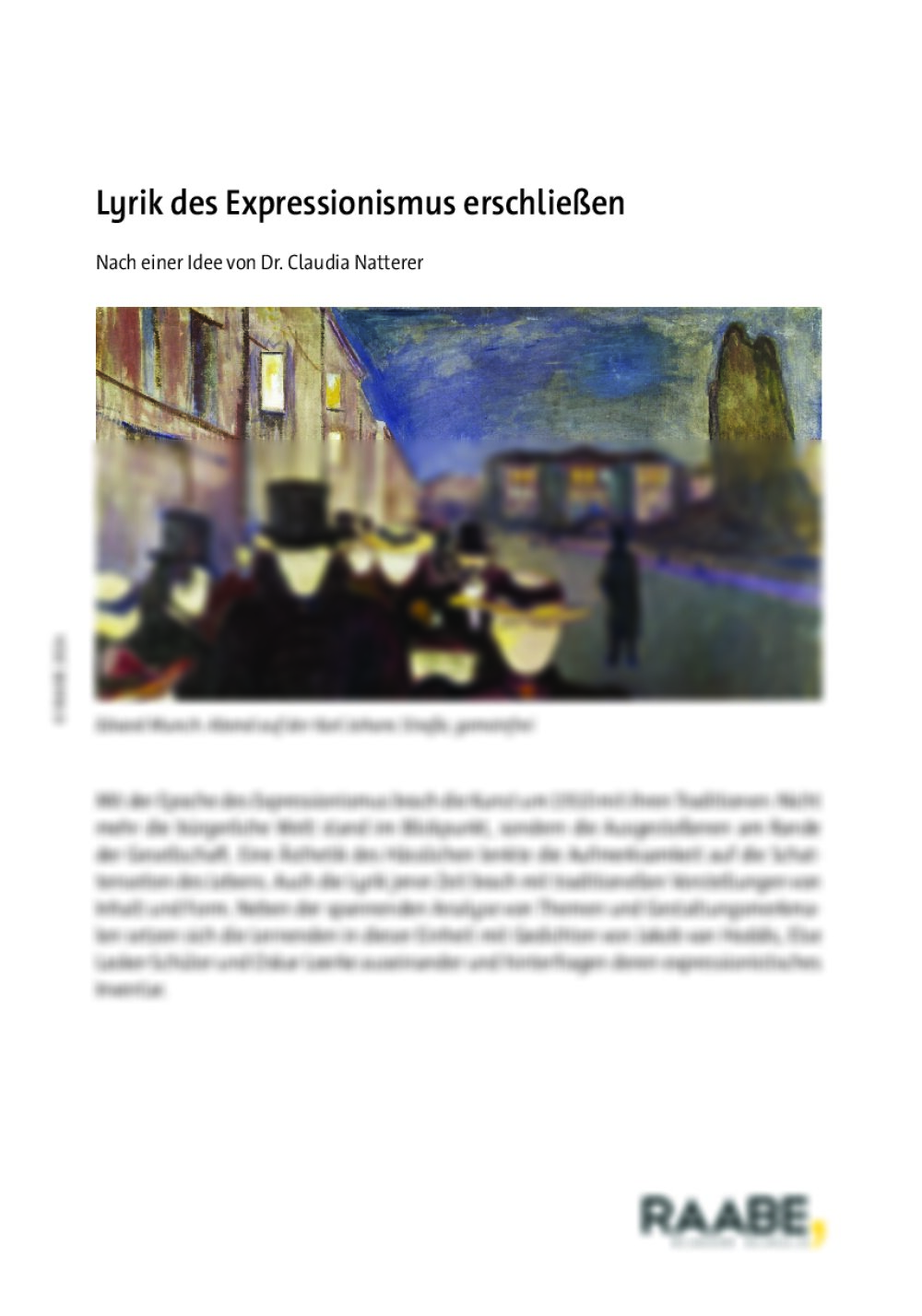 Lyrik des Expressionismus erschließen - Seite 1