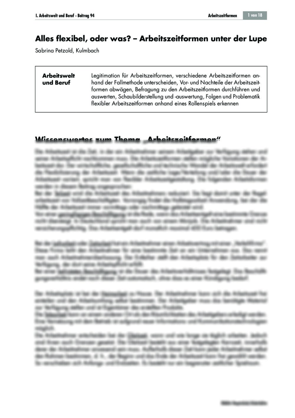 Arbeitszeitformen - Seite 1