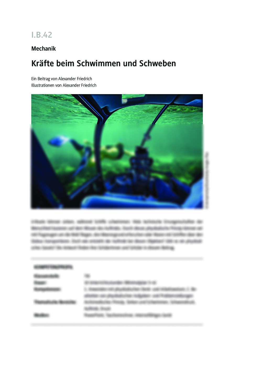 Kräfte beim Schwimmen und Schweben - Seite 1