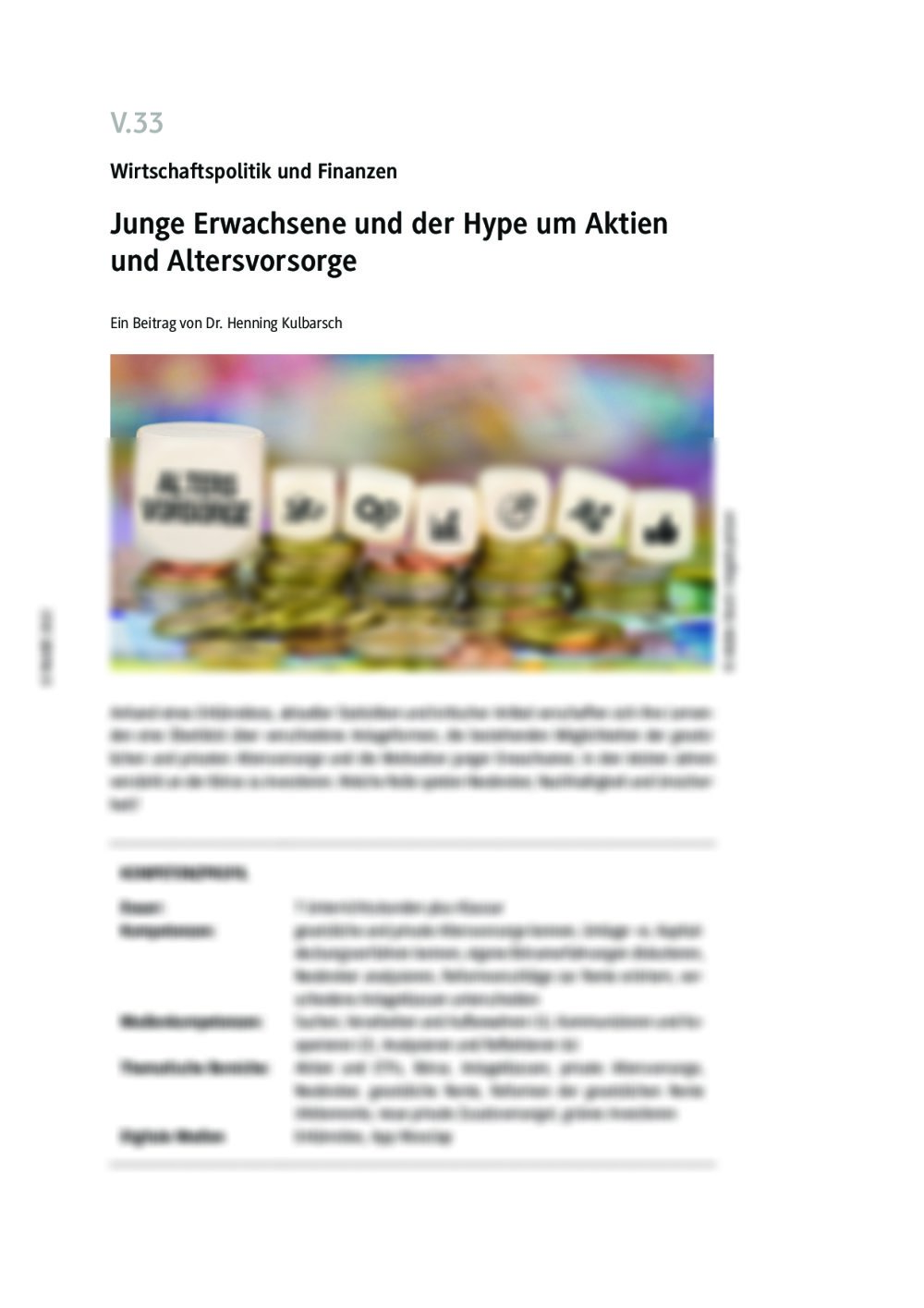 Junge Erwachsene und der Hype um Aktien und Altersvorsorge - Seite 1