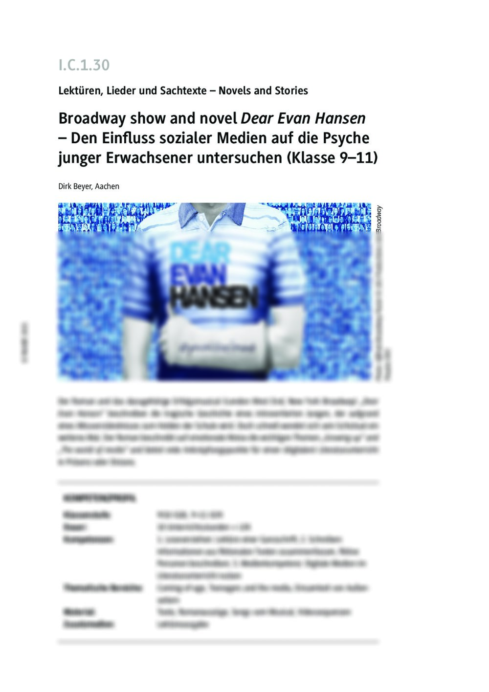 Broadway show and novel "Dear Evan Hansen" - Seite 1