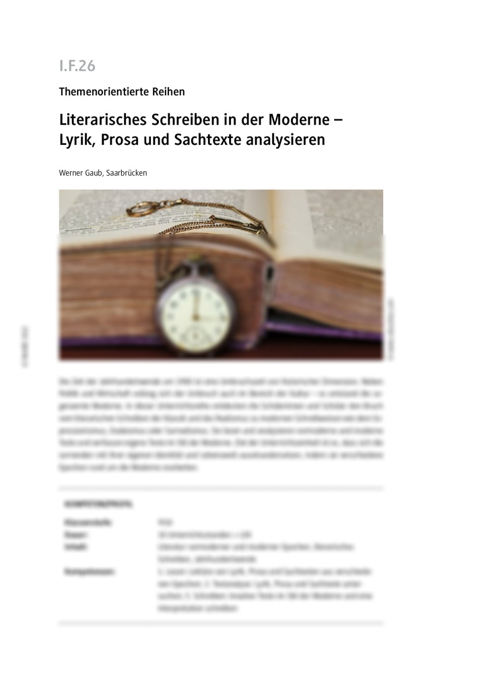 Literarisches Schreiben in der Moderne - Seite 1