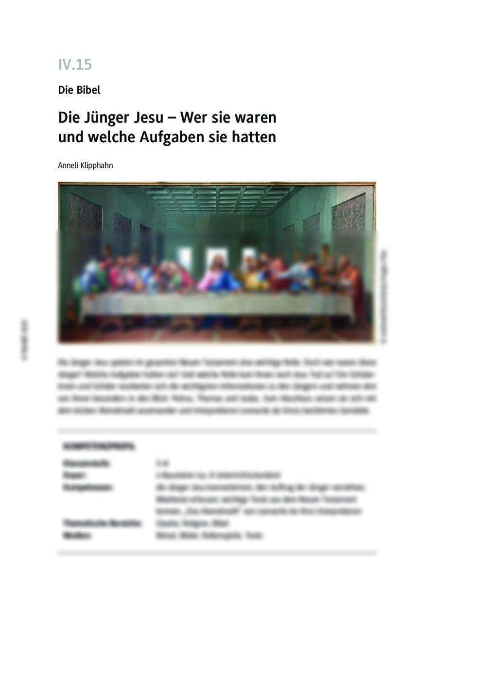 Die Jünger Jesu - Seite 1