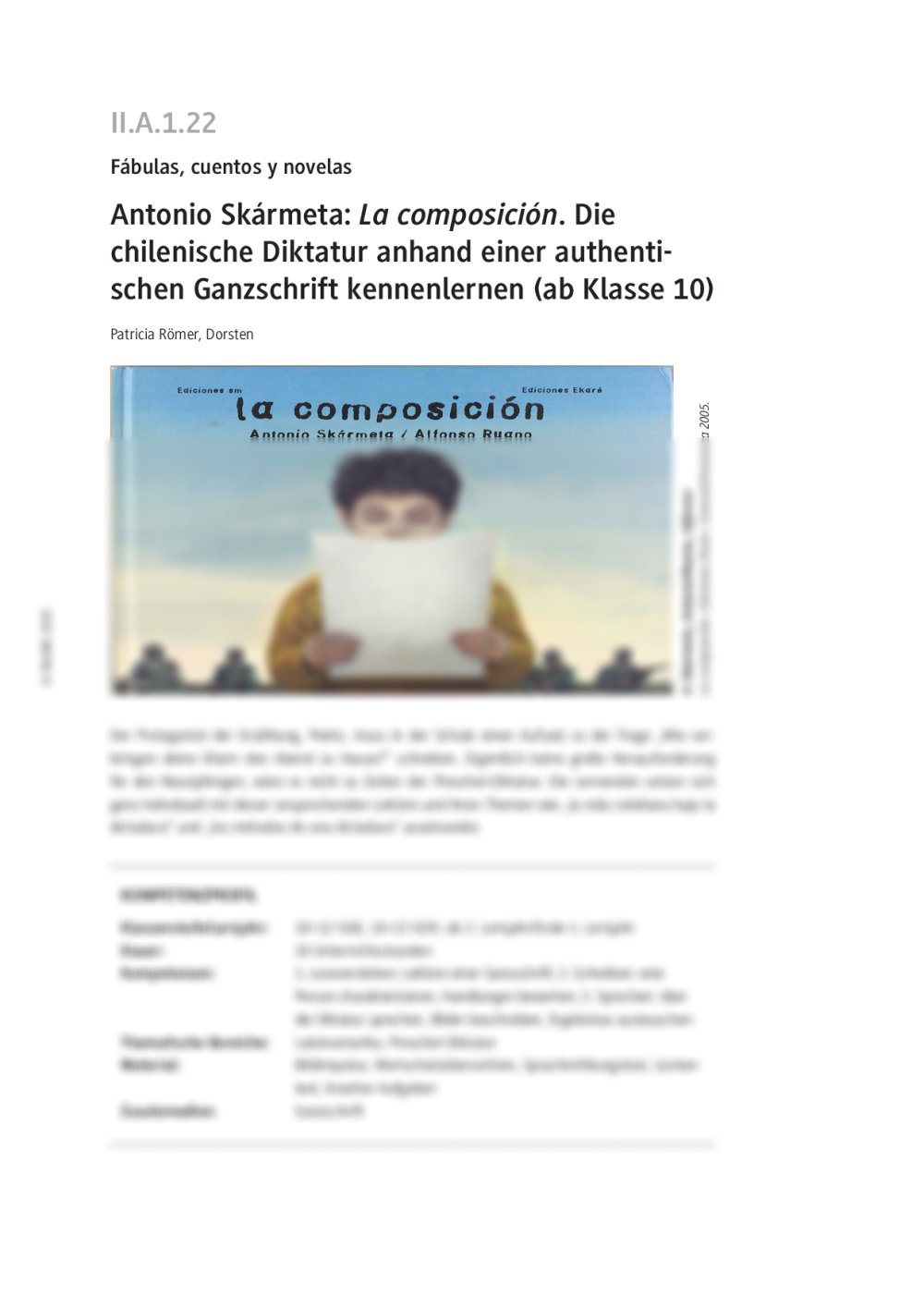 Antonio Skármeta: La composición - Seite 1