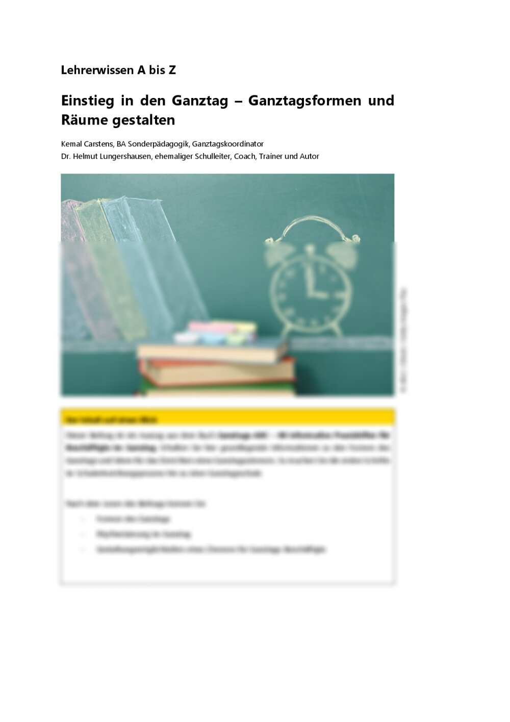 Einstieg in den Ganztag - Seite 1