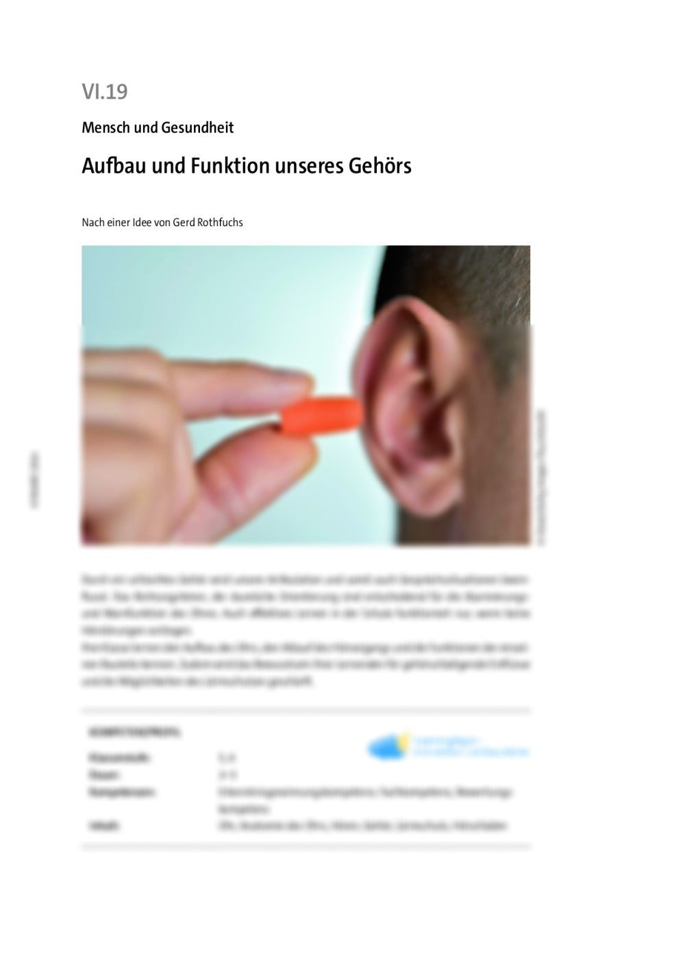 Aufbau und Funktion unseres Gehörs - Seite 1