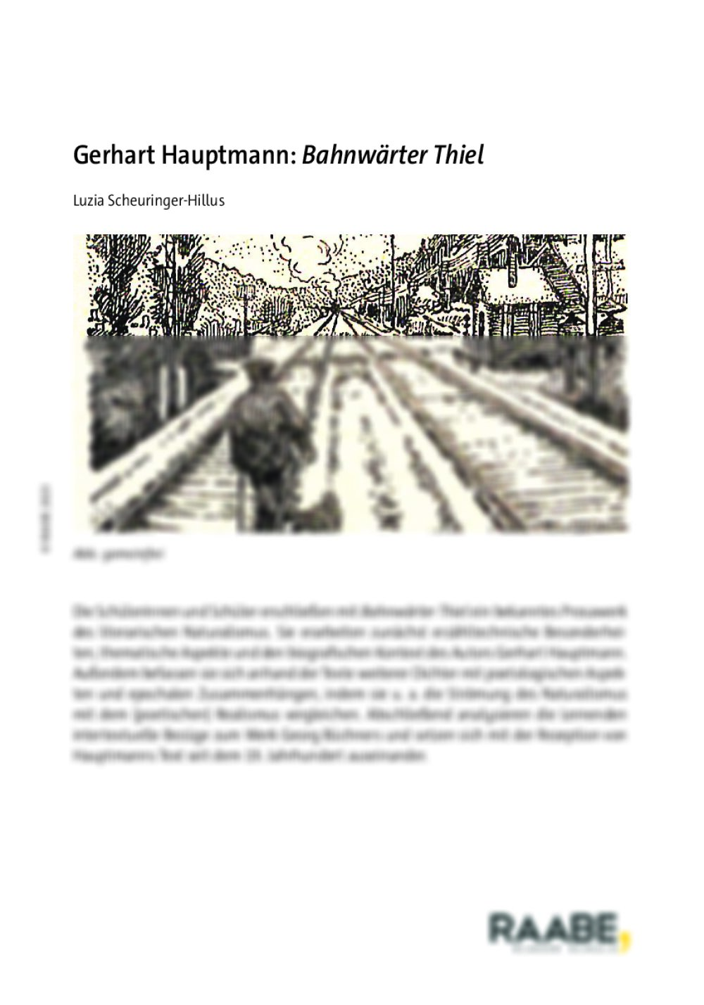 Gerhart Hauptmann: Bahnwärter Thiel - Seite 1