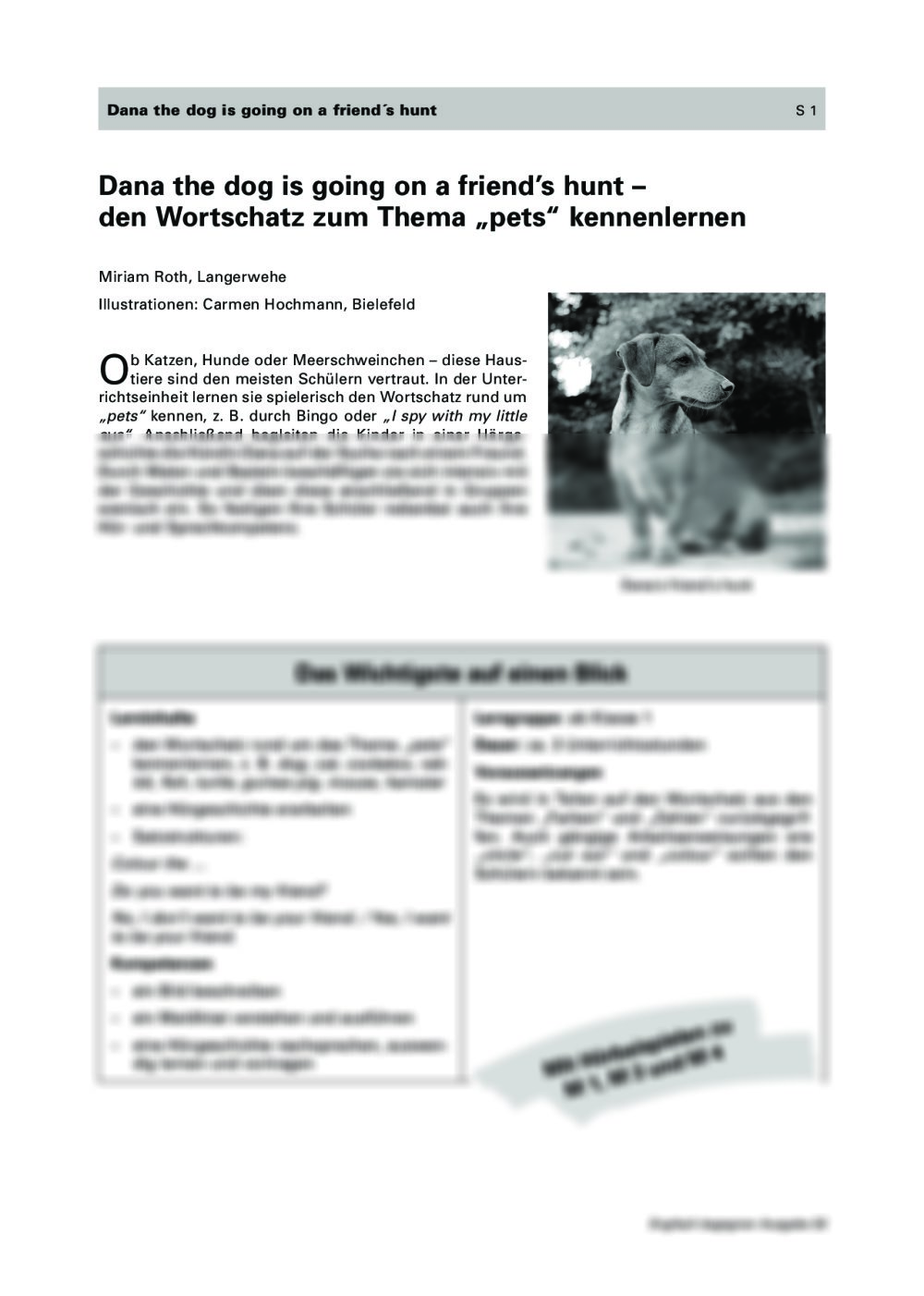 Den Wortschatz zum Thema "pets" kennenlernen - Seite 1