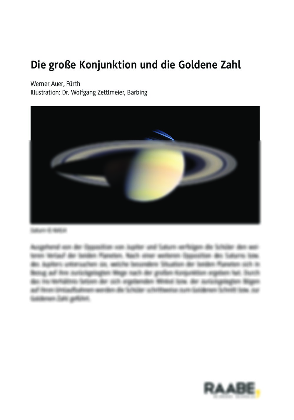 Die große Konjunktion und die Goldene Zahl - Seite 1