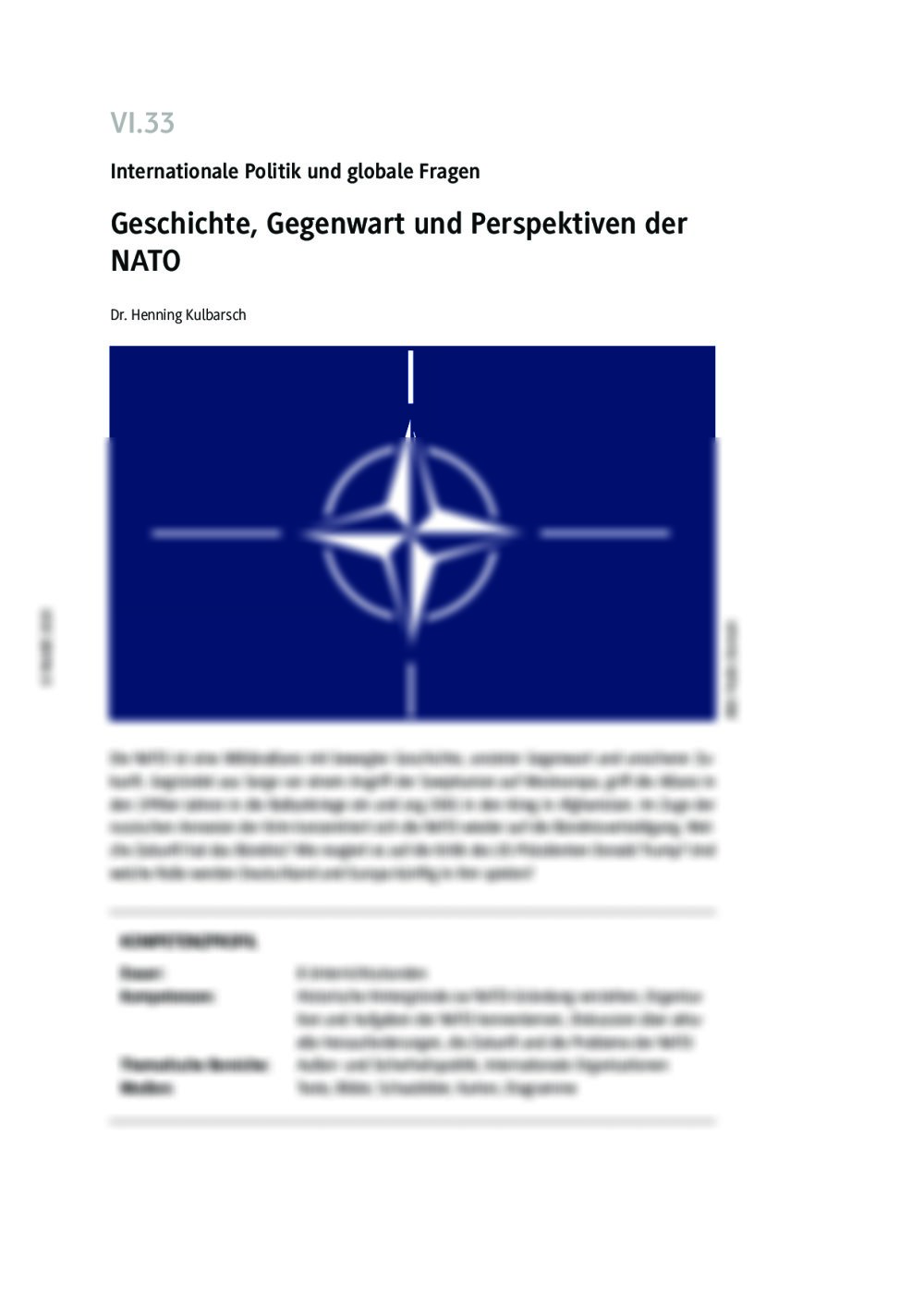 Geschichte, Gegenwart und Perspektiven der NATO - Seite 1