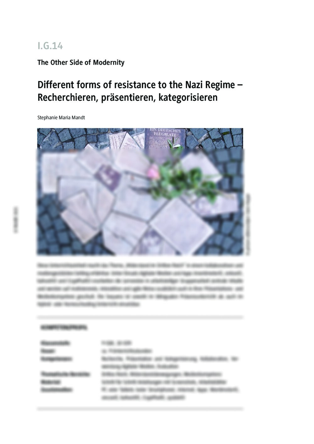 Different forms of resistance to the Nazi Regime - Seite 1