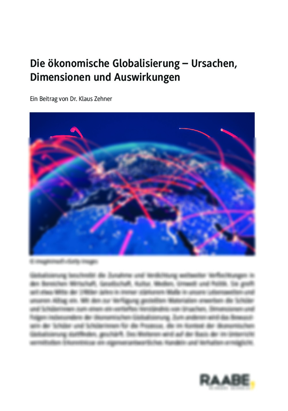 Die ökonomische Globalisierung - Seite 1