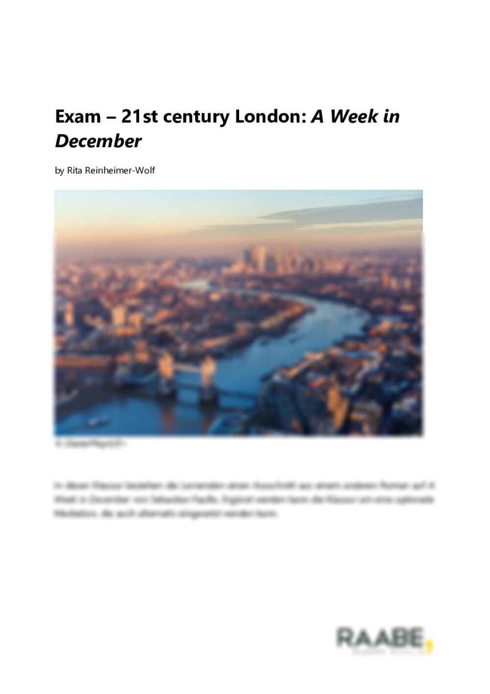 Exam – 21st century London: A Week in December - Seite 1
