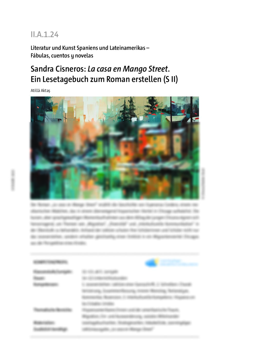 Sandra Cisneros: "La casa en Mango Street" - Seite 1