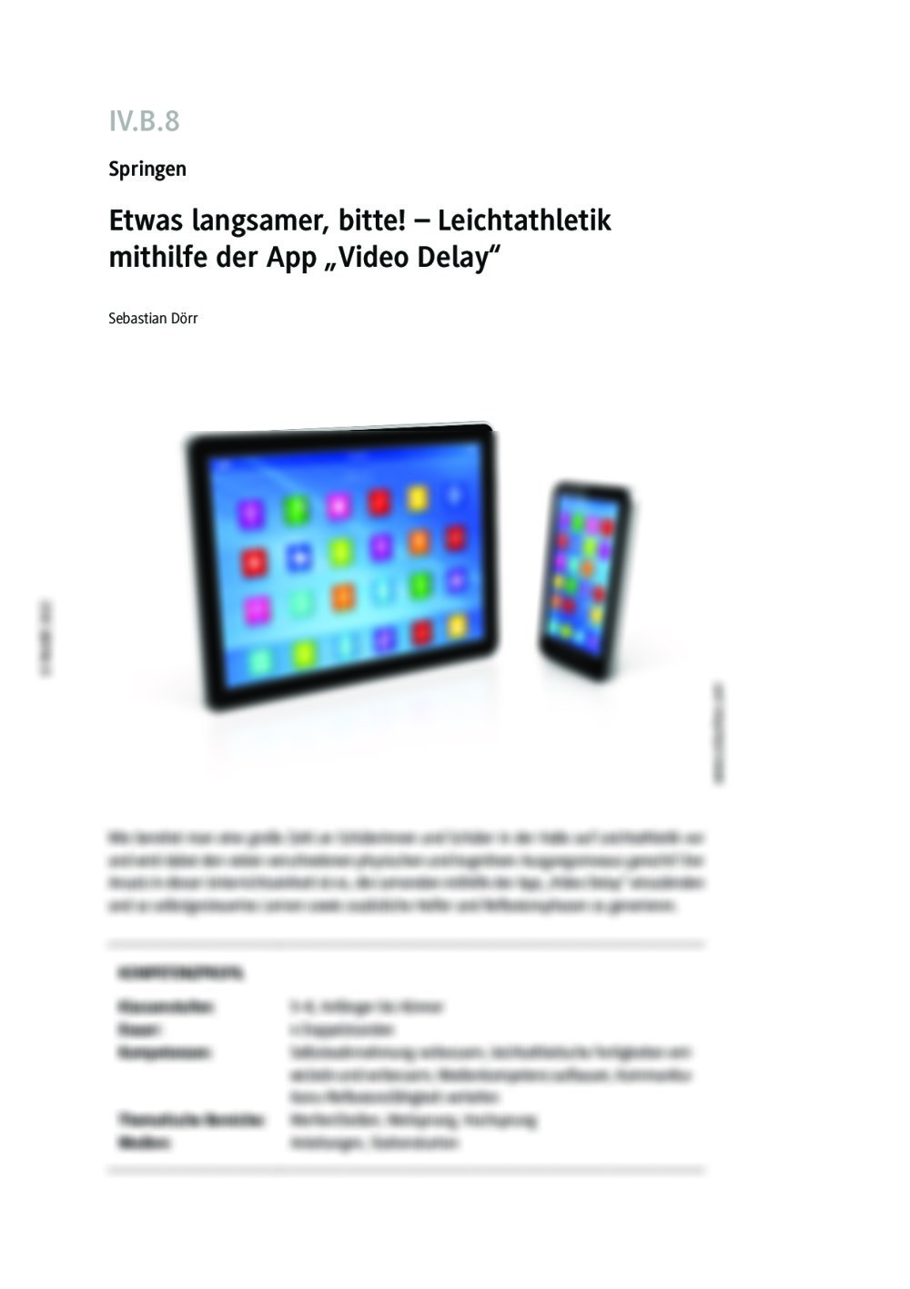 Leichtathletik mithilfe der App