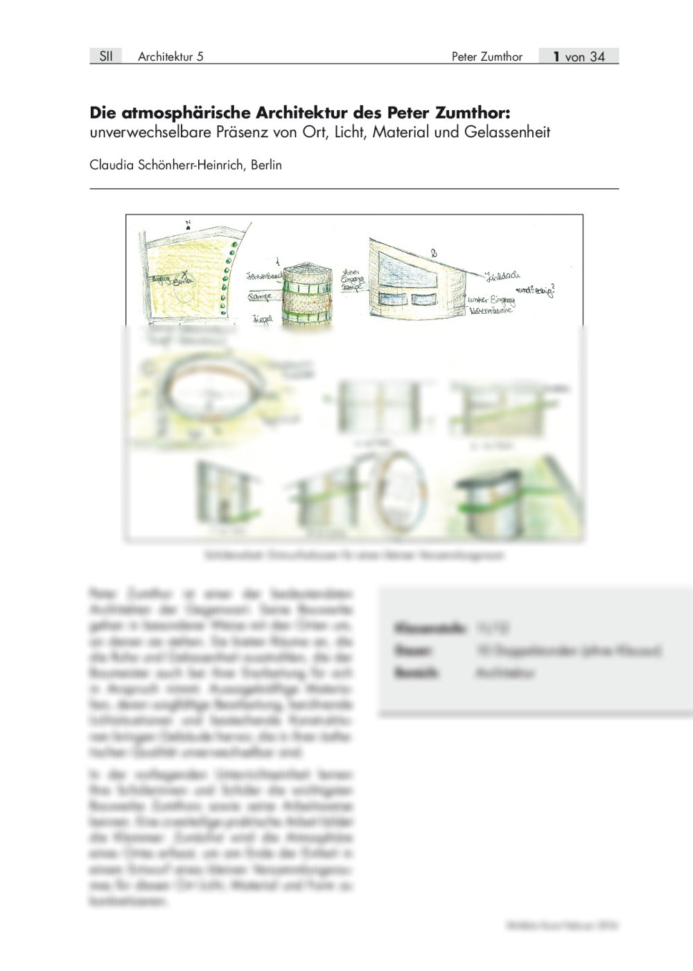 Die atmosphärische Architektur des Peter Zumthor - Seite 1