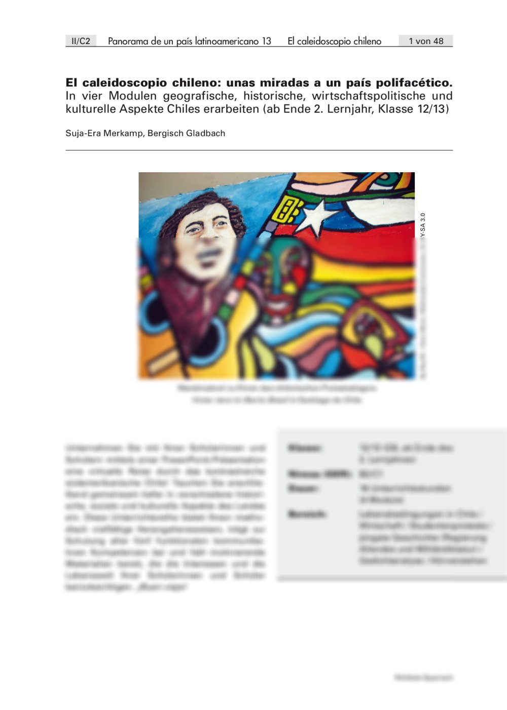 Geografische, historische, wirtschaftspolitische und kulturelle Aspekte Chiles erarbeiten - Seite 1
