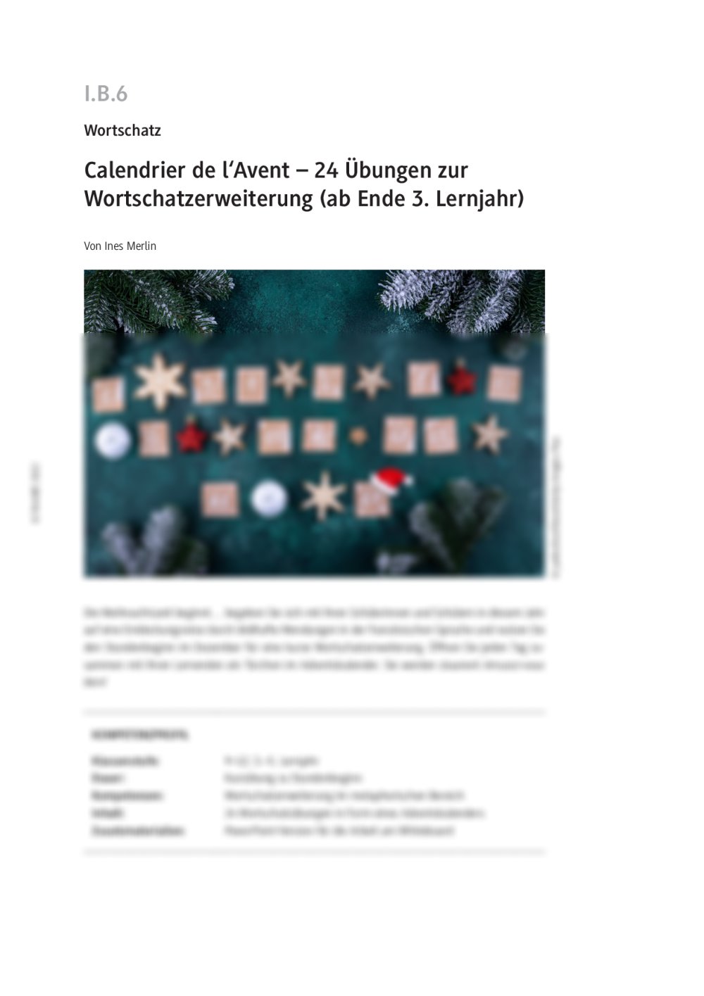 Calendrier de l'Avent - Seite 1