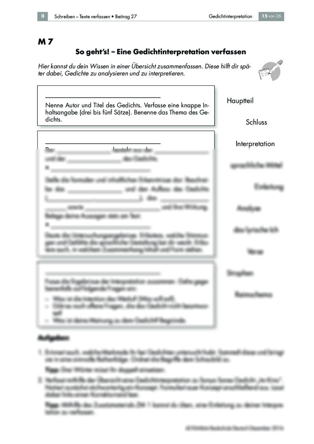 Gedichtinterpretation Klasse 9 Klassenarbeit Pdf Schritt für Schritt zur Gedichtinterpretation in Klasse 7 und 8