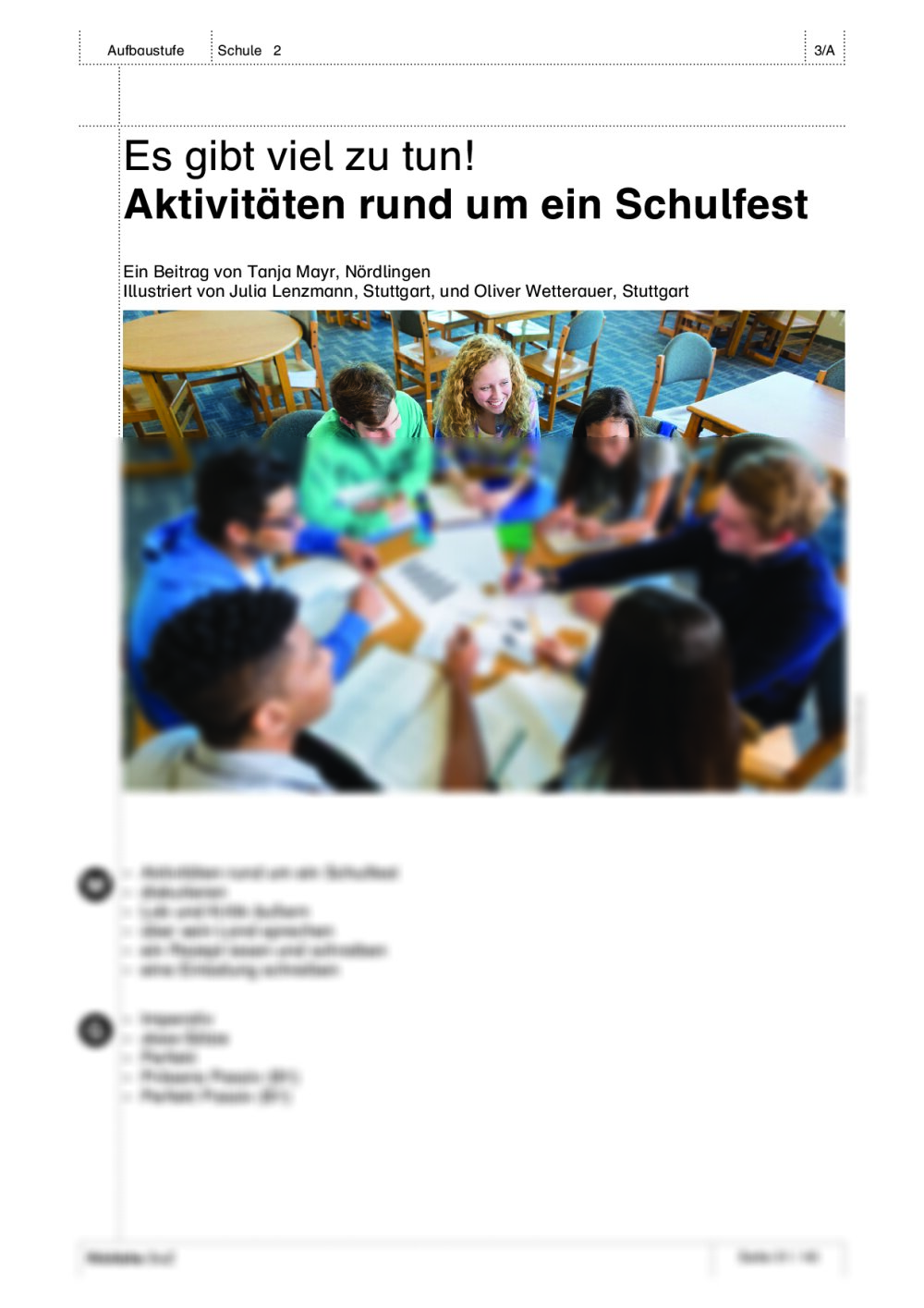 Aktivitäten rund um ein Schulfest - Seite 1