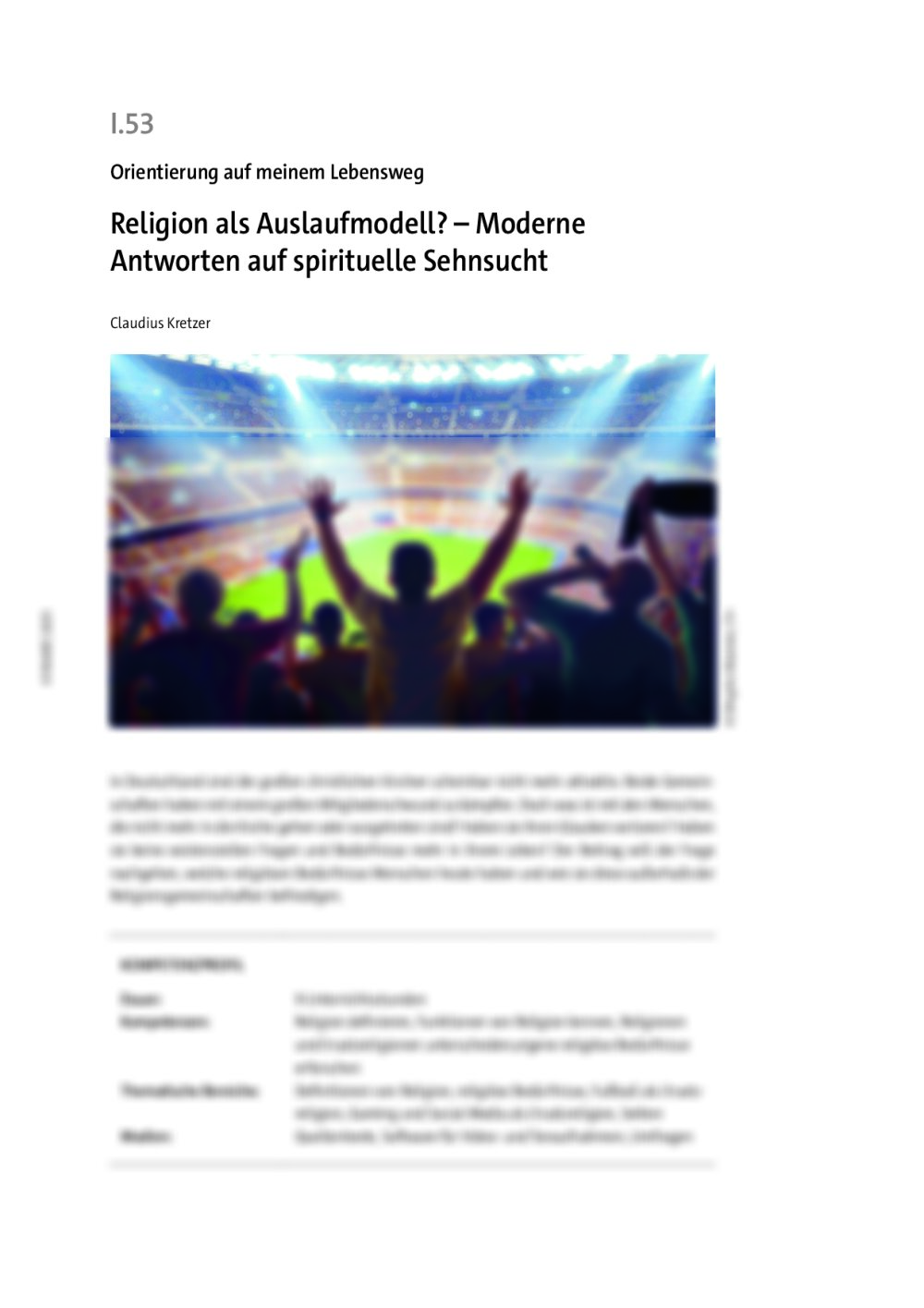 Religion als Auslaufmodell?  - Seite 1