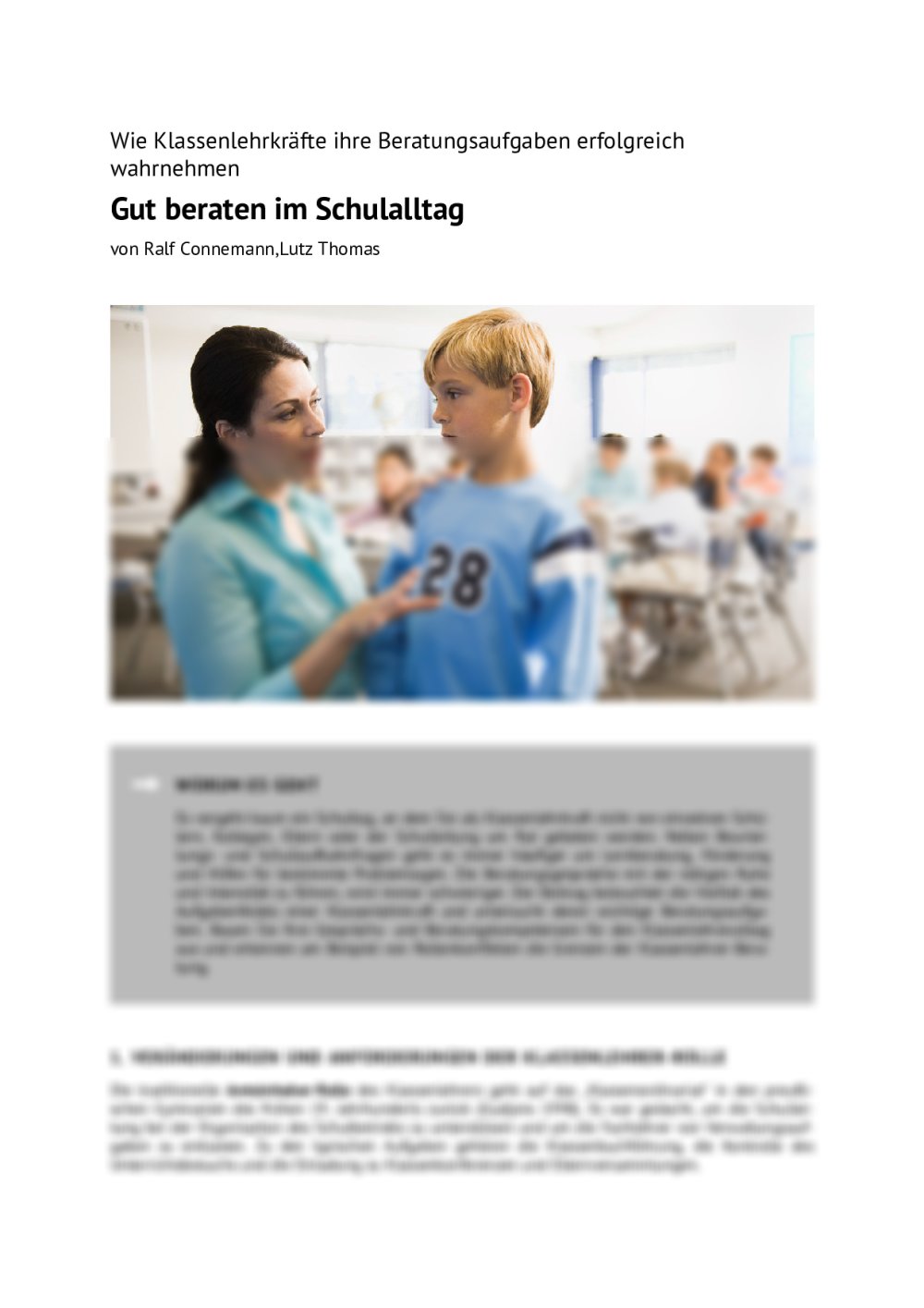 Wie Klassenlehrkräfte ihre Beratungsaufgaben erfolgreich wahrnehmen - Seite 1