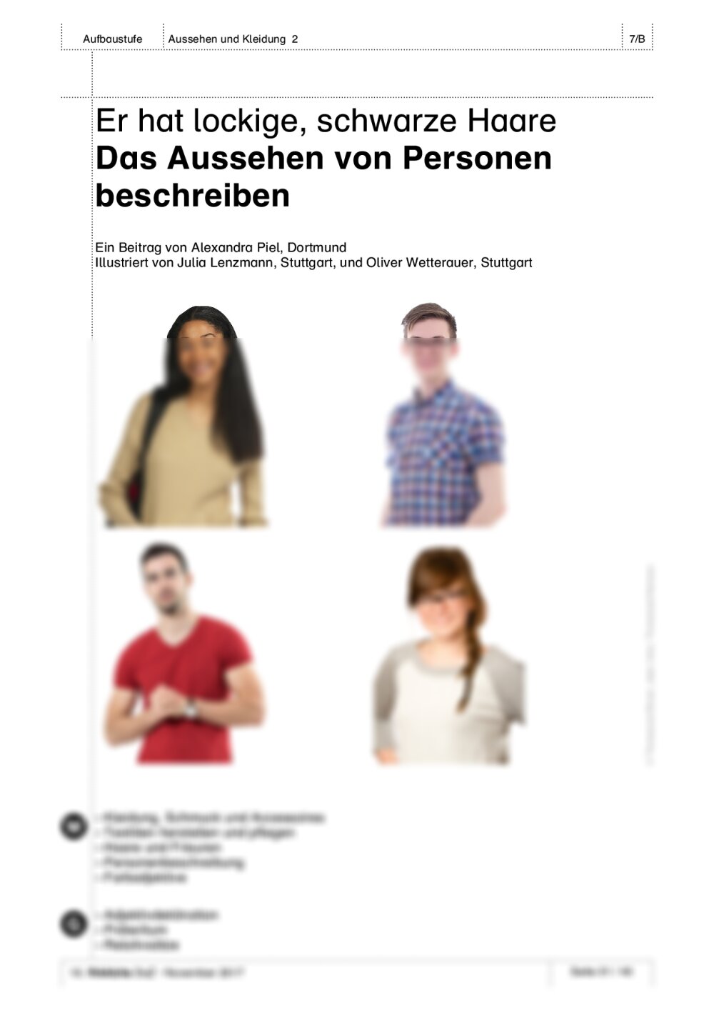 Das Aussehen von Personen beschreiben - Seite 1