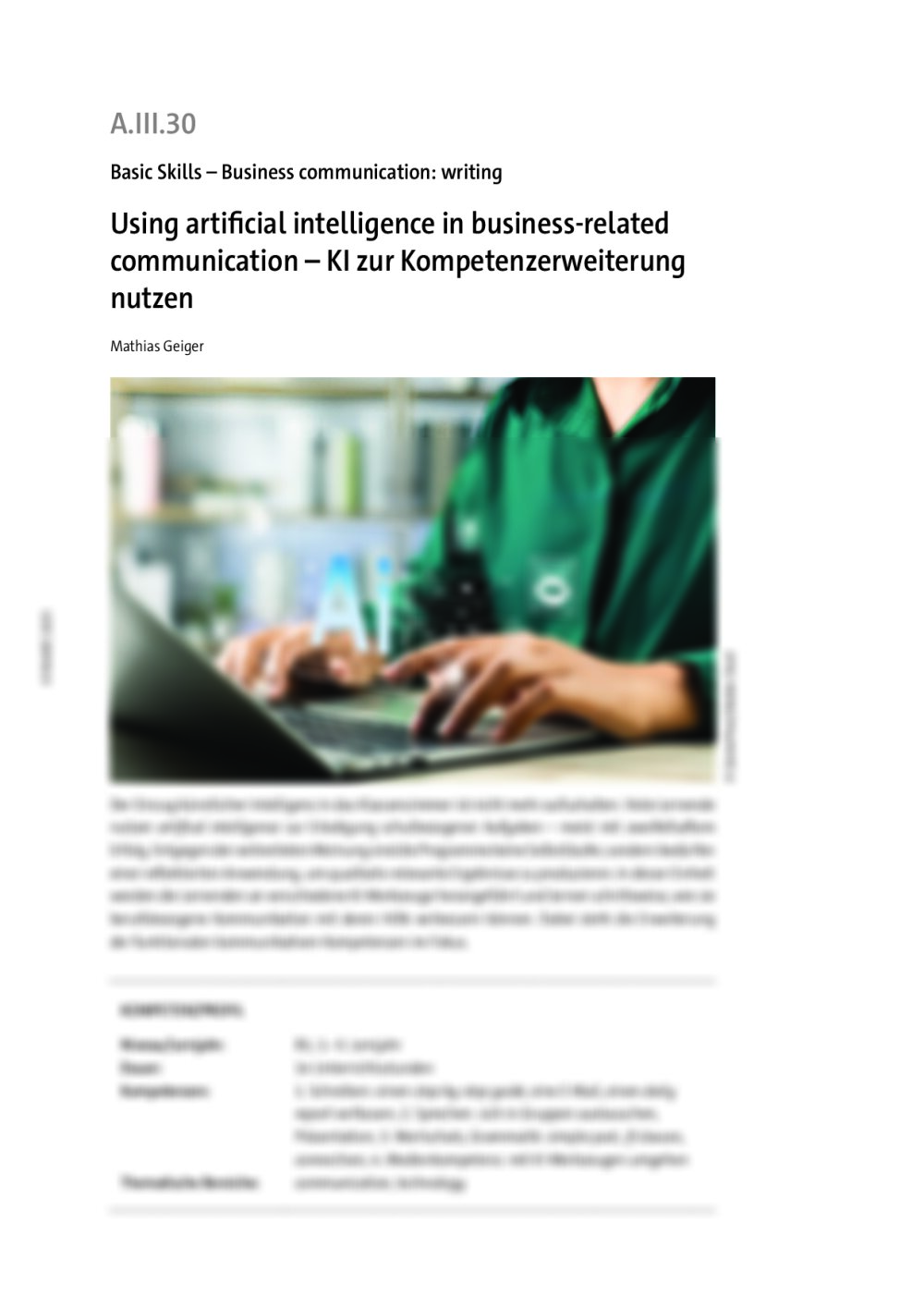 Using artificial intelligence in business-related communication - Seite 1