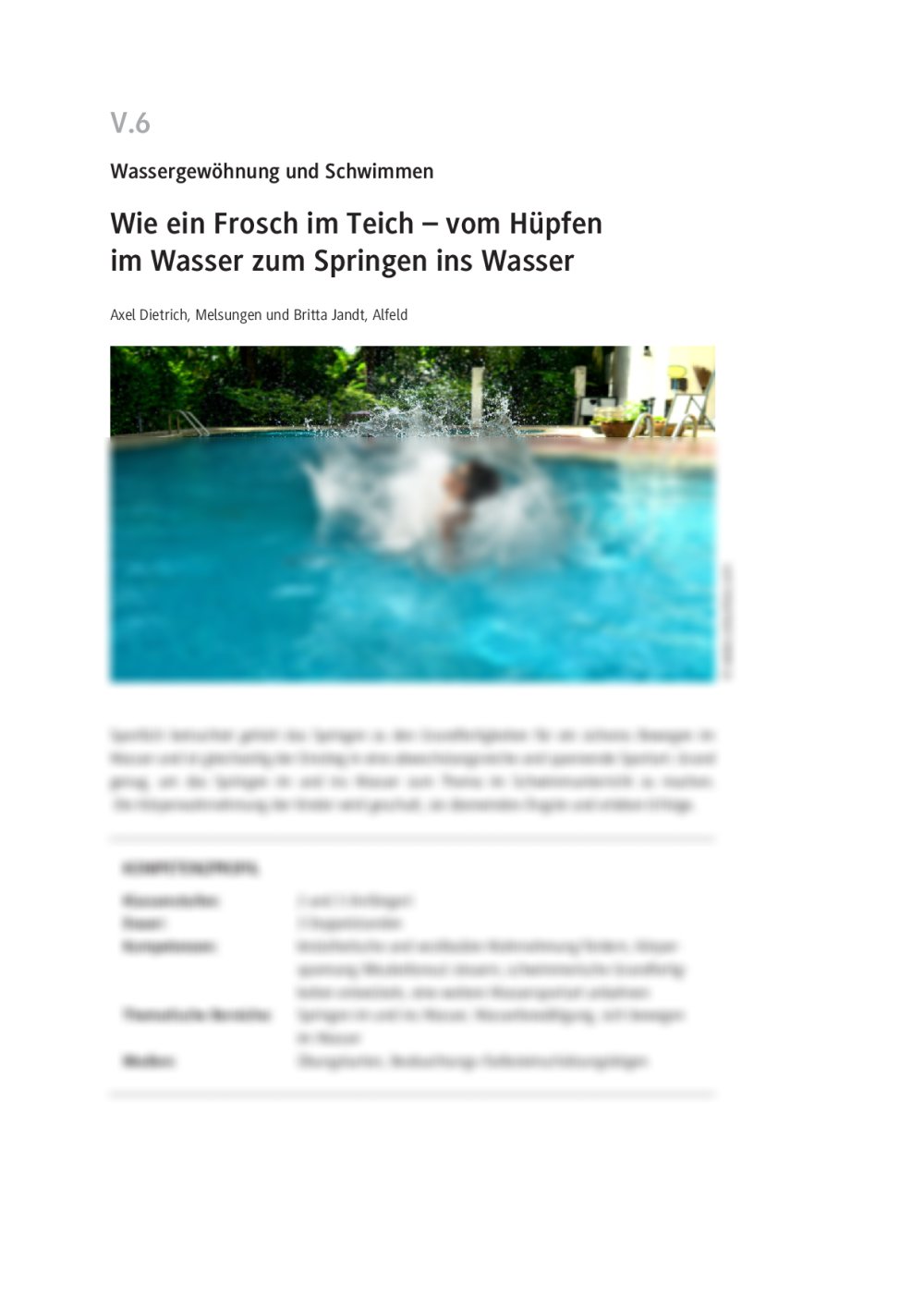 Springen ins Wasser - Seite 1