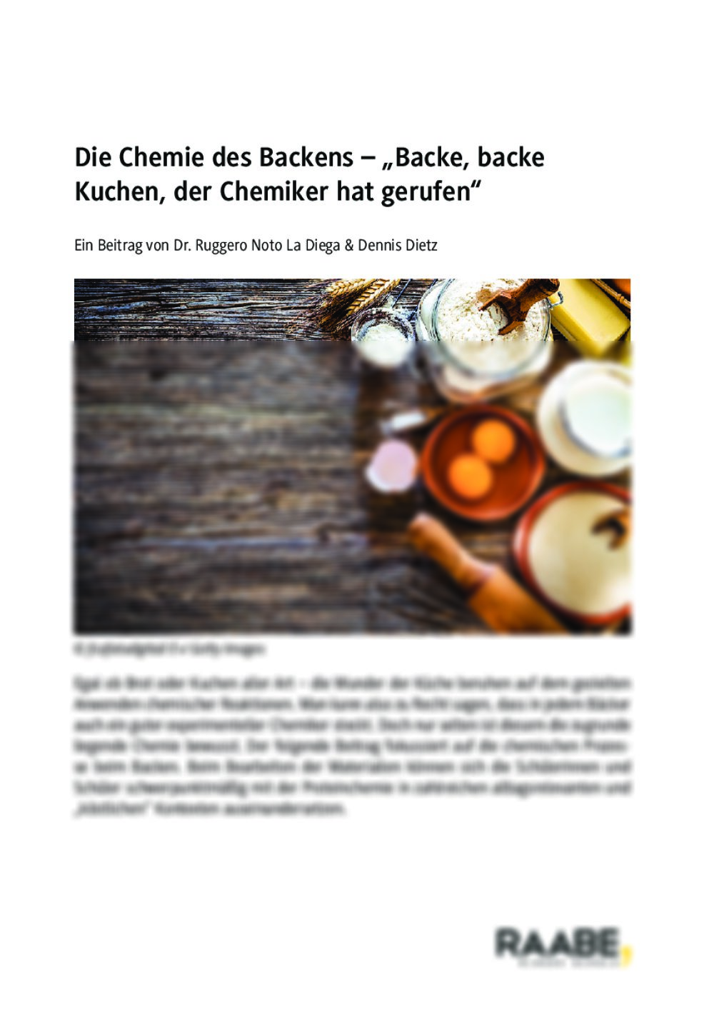 Die Chemie des Backens - Seite 1