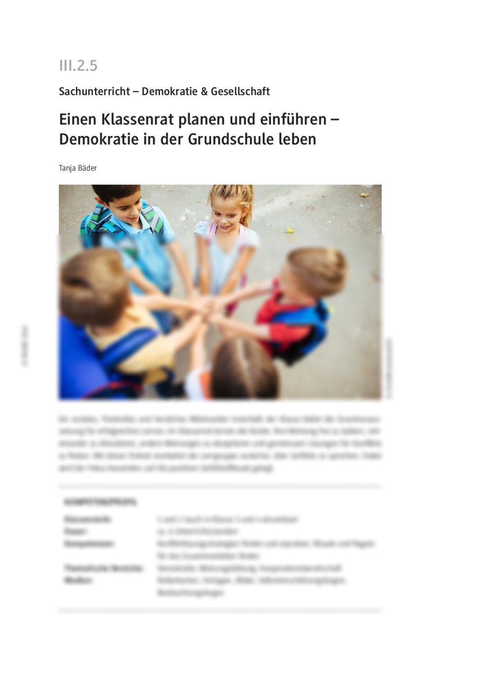 Einen Klassenrat planen und einführen - Seite 1