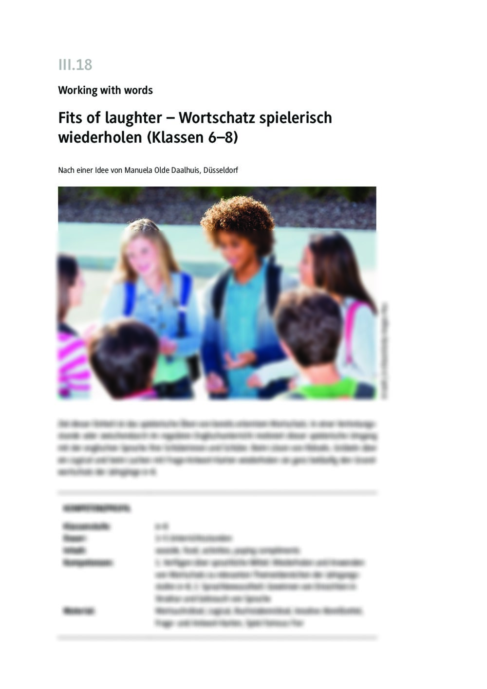 Fits of laughter – Wortschatz spielerisch wiederholen - Seite 1