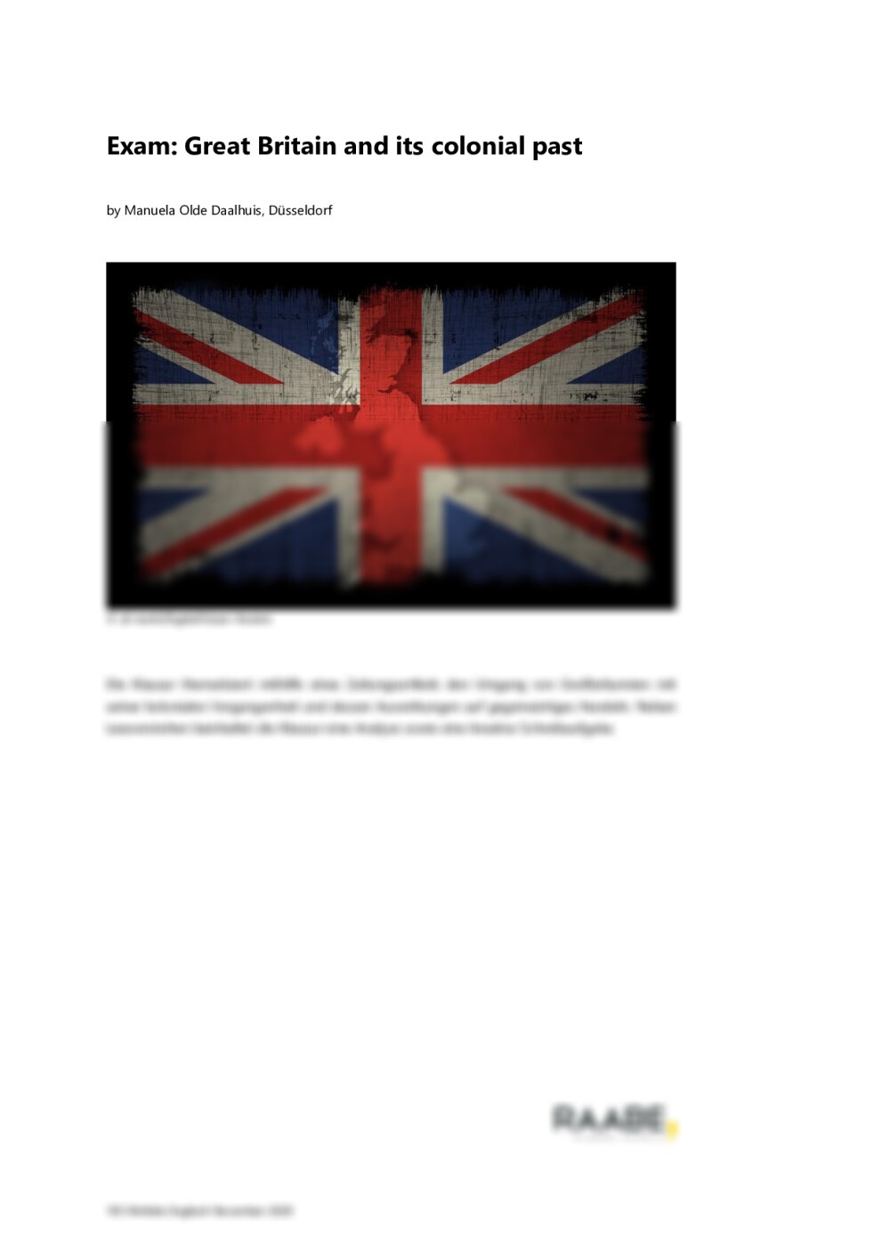 Exam: Great Britain and its colonial past - Seite 1