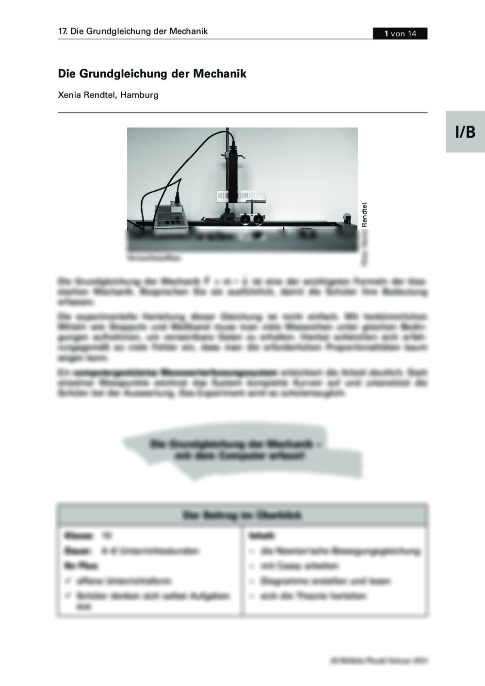 Die Grundgleichung der Mechanik - Seite 1