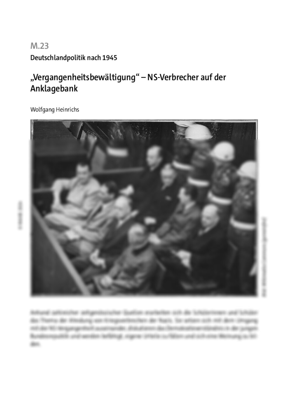 „Vergangenheitsbewältigung“ - Seite 1