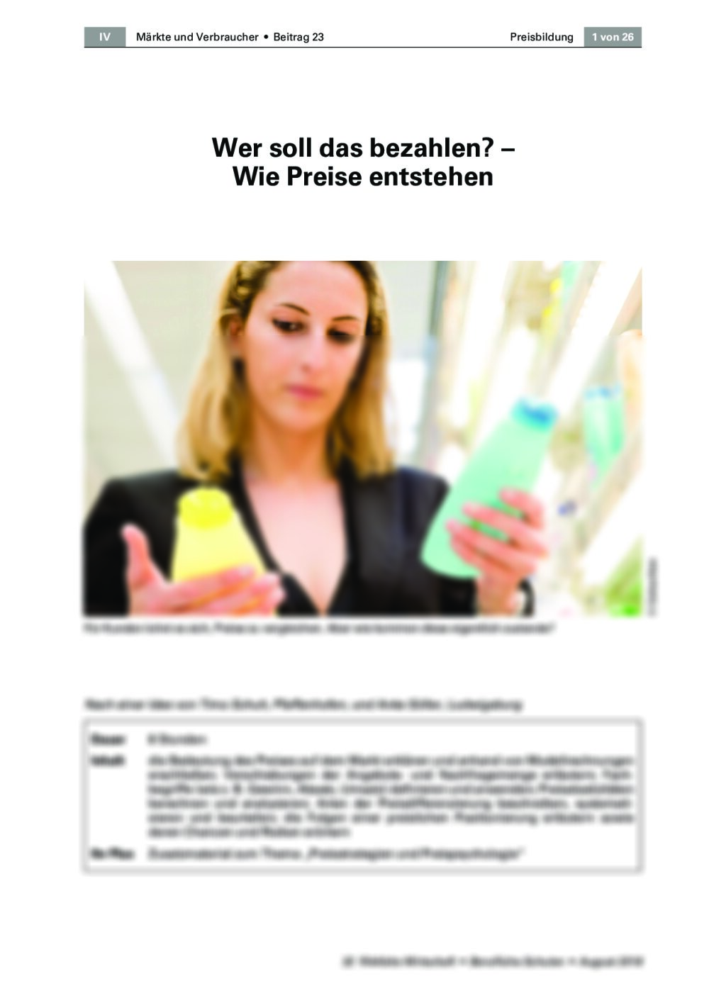 Wie Preise entstehen - Seite 1